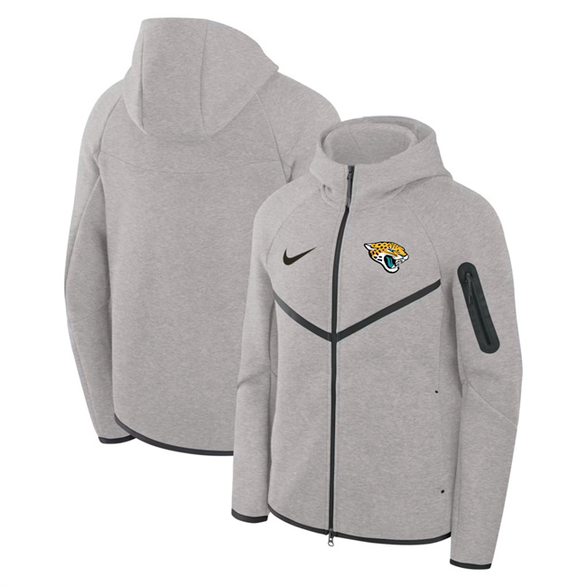 Men's Gray Jacksonville Jaguars Tech Fleece Full-Zip Windrunner Hoodie